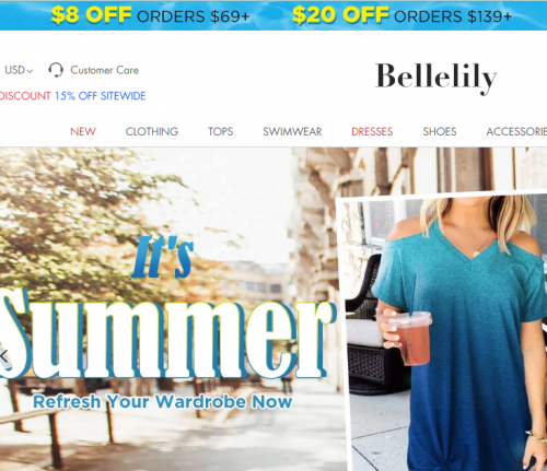 Bellelily Discount Coupon $10 OFF