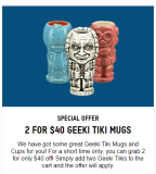 Special Offer 2 Geeki Tiki Mugs for $40